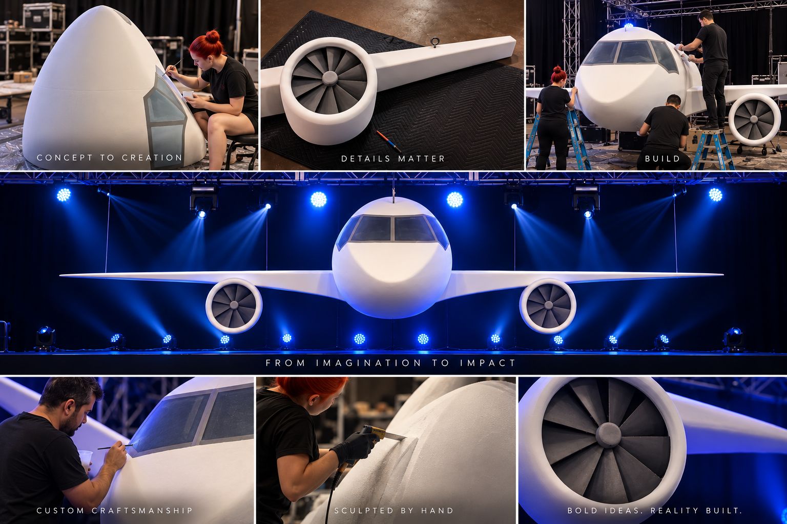 Airplane stage centerpiece
