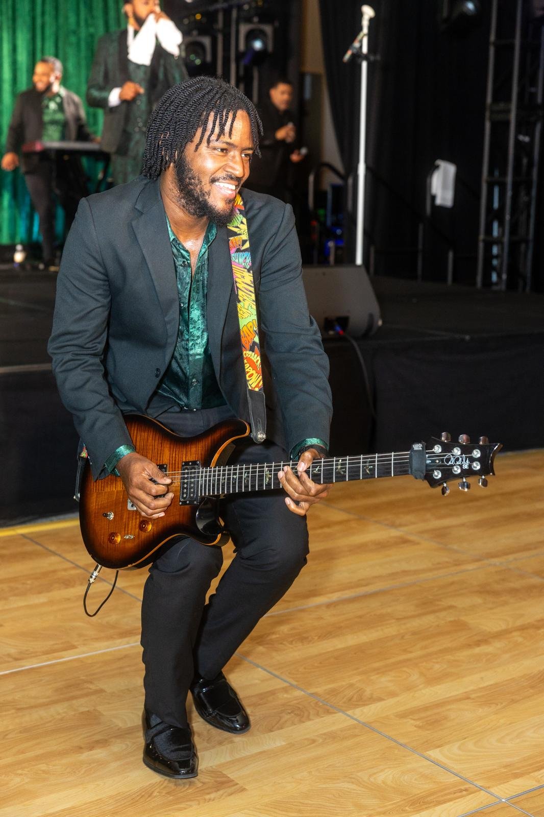 Guitarist performing live on stage