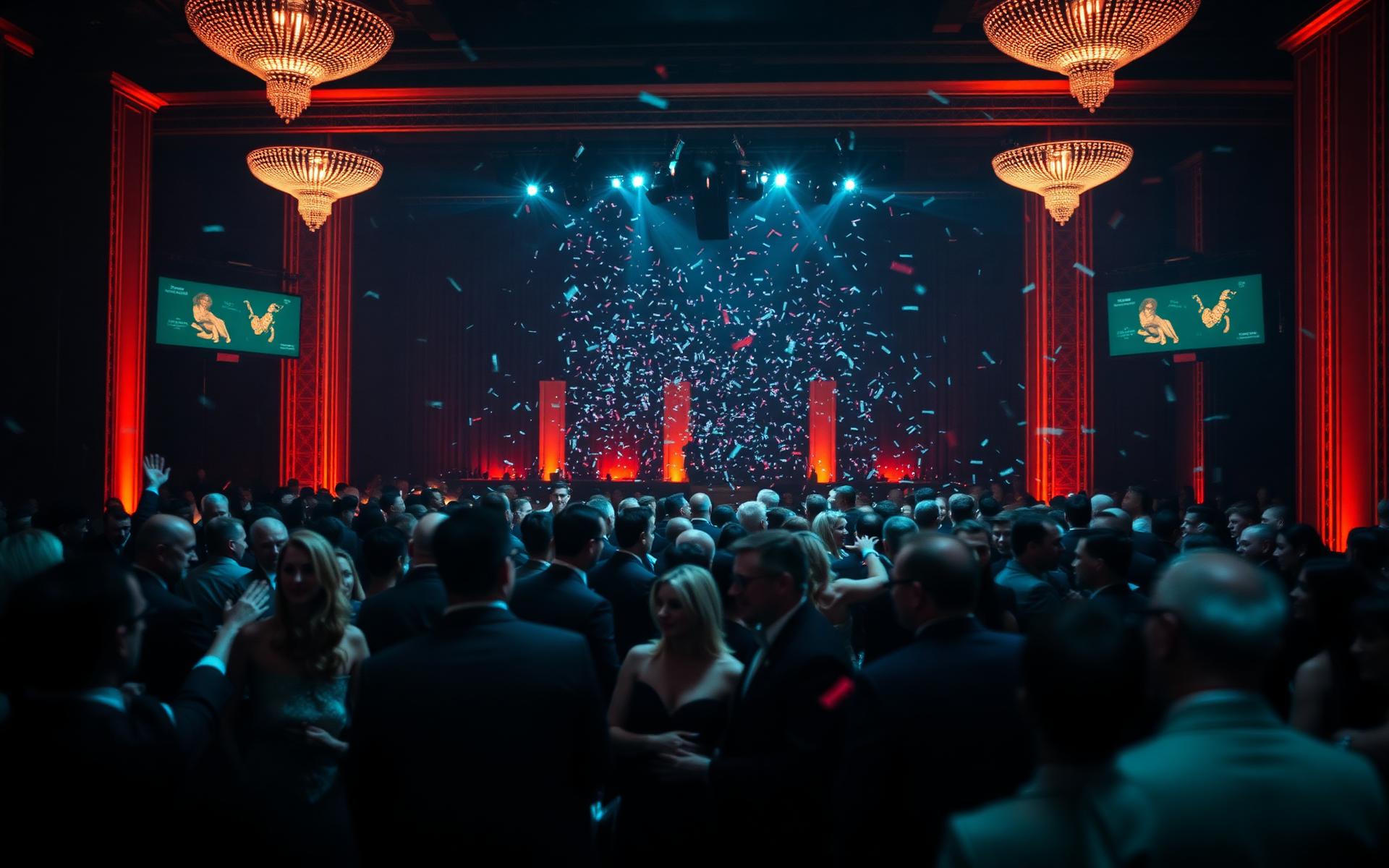 Valentin Creative event with confetti and stage lighting